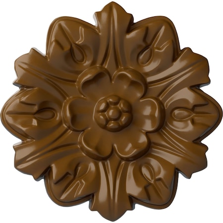 Emery Leaf Ceiling Medallion, Hand-Painted Smokey Topaz, 7 5/8OD X 1P